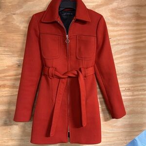 Zara Women’s Orange Belted Coat